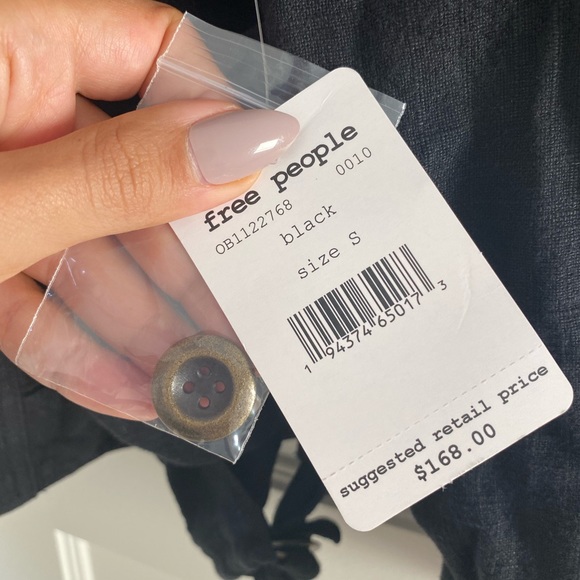 Free People Jayde Linen Bomber Jacket Black Small - Picture 10 of 12